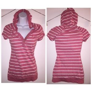 Striped hoodie top