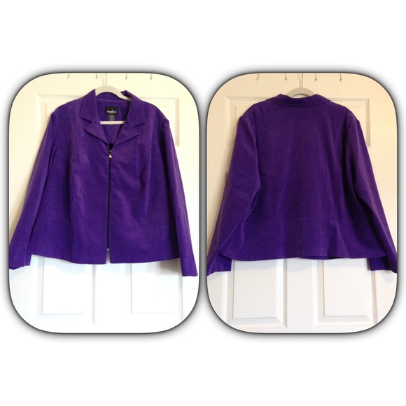 Purple Suede Jacket- Plus Size - Picture 2 of 4