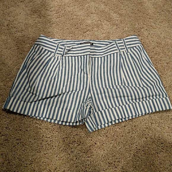 Express white and blue shorts