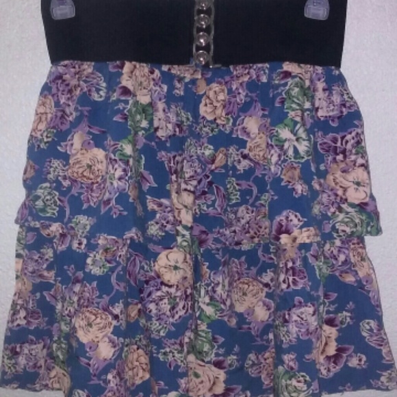 Layered floral skirt