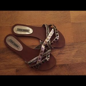 Silver Metallic Thong Style Sandals