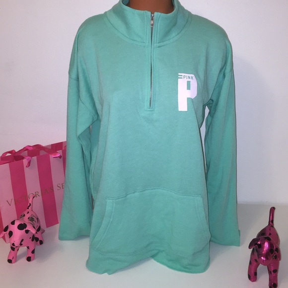 PINK Victoria's Secret Sweaters - 🚫SOLD🚫NEW PINK VS HALF ZIP PULLOVER L