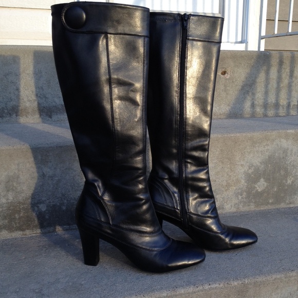 Franco Sarto tall black heeled boots!