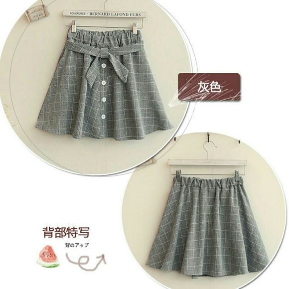 SALE Plaid Belted Mini Skirt