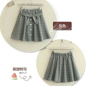 SALE Plaid Belted Mini Skirt