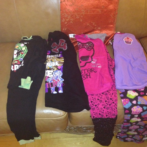 3 pajama outfits with a monster high gown