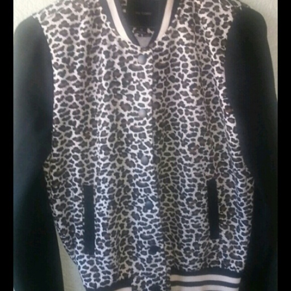 Animal print jersey jacket