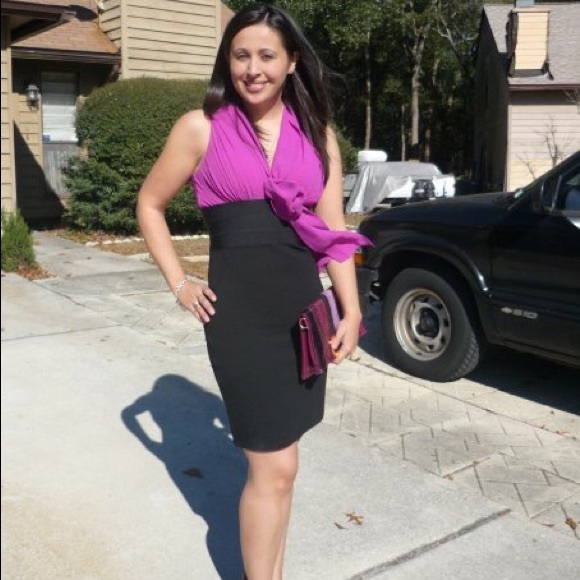 Purple and Black Sleeveless dress.