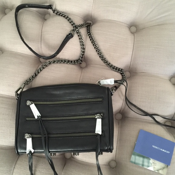 Rebecca Minkoff Black on Black 5-zip mini