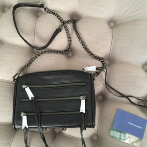 Rebecca Minkoff Black on Black 5-zip mini