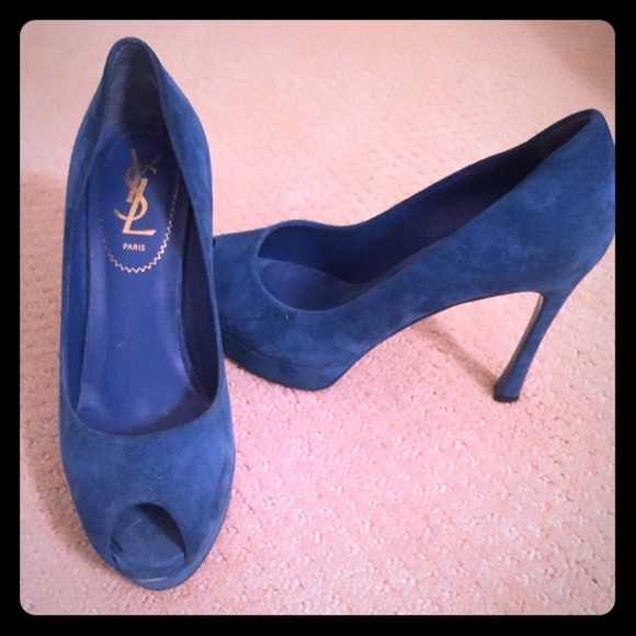 Stunning YSL platform suede pumps