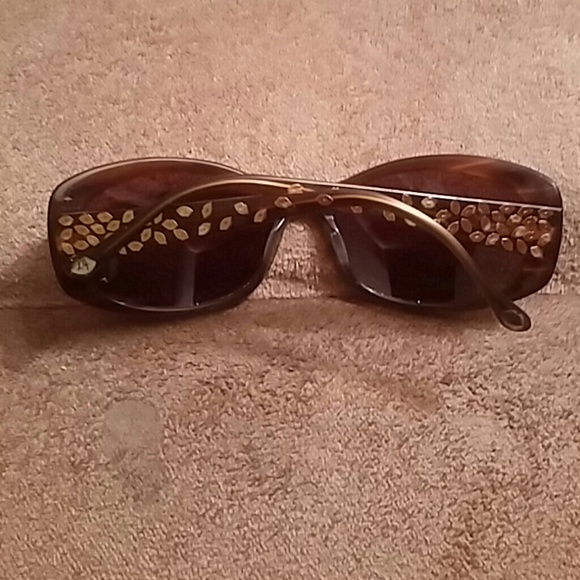 Lulu Guinness GOLDEN LIPS Brown Sunglasses - Picture 6 of 7