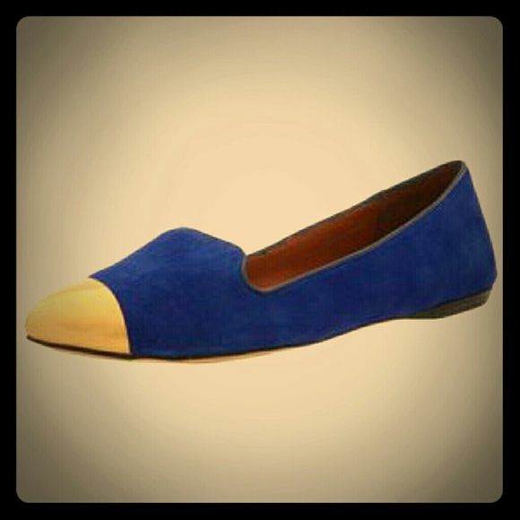 Dv flats royal blue with gold