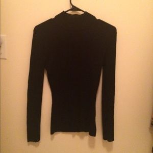 Ribbed black turtle neck sweater