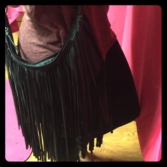 Black Fringe Crossbody Bag