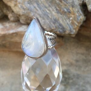 Moonstone Teardrop ring