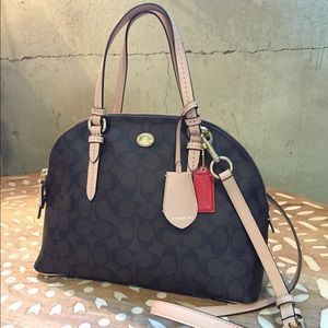 Coach Peyton Signature Domed Leather Satchel