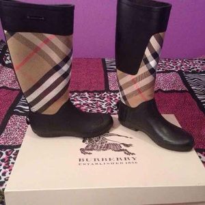 Burberry Clemence Check Canvas Rainboots