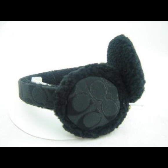Black Coach ear muffs with built in headphones