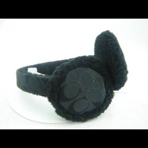 Black Coach ear muffs with built in headphones