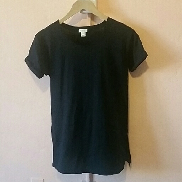 J Crew black tunic tee Size XS