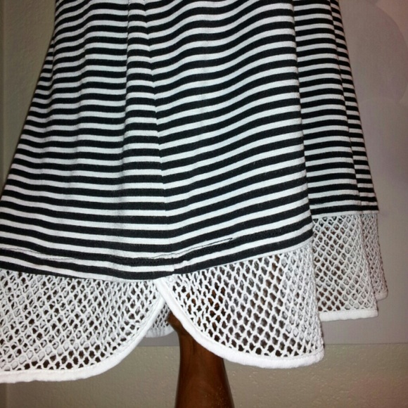 Hail3y:23 Striped Tank Top Dress Mesh Bottom - Picture 3 of 4