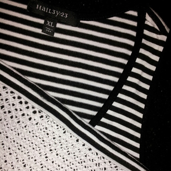 Hail3y:23 Striped Tank Top Dress Mesh Bottom - Picture 4 of 4