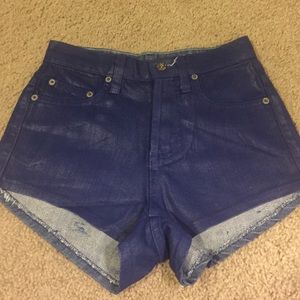 Lf high rise blue wax shorts! Never worn