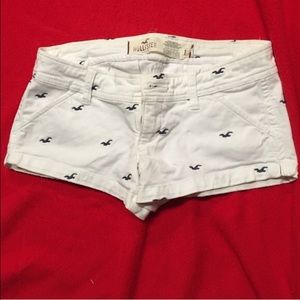 White and Navy Hollister seagull shorts