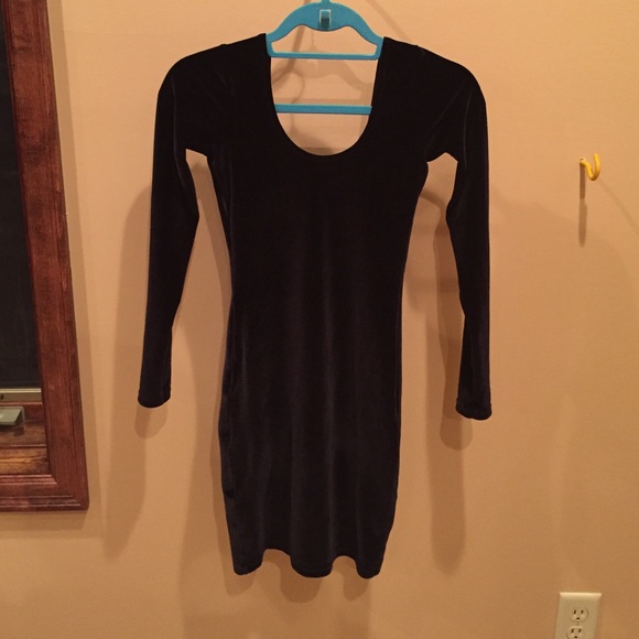 American apparel Black velvet mini dress - Picture 1 of 4