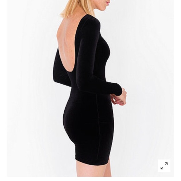 American apparel Black velvet mini dress - Picture 4 of 4