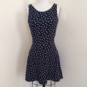 Navy polka dot dress