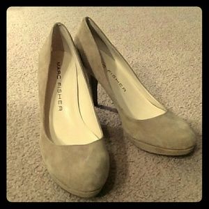 Marc Fisher tan suede heels