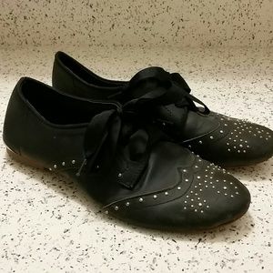 Gold studded oxfords