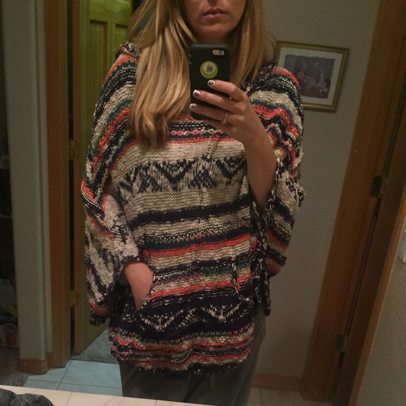 Free people bubble tea poncho! SOLD! - Picture 2 of 4