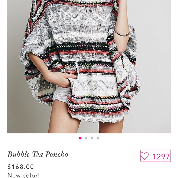 Free people bubble tea poncho! SOLD! - Picture 3 of 4