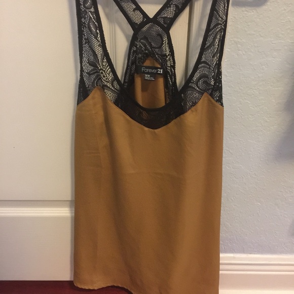 Lace and satin tank
