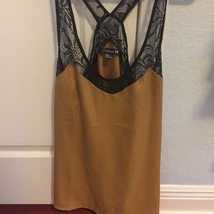 Lace and satin tank