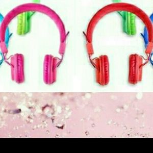 Two Headphones Pink and Red! For kids or teens