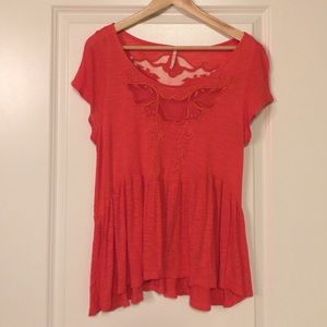 Flowy Free People tee with sheer detail
