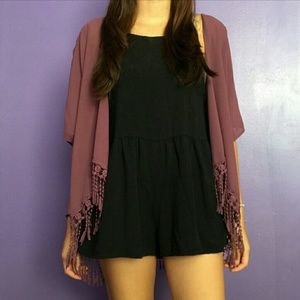 Purple Fringe Kimono