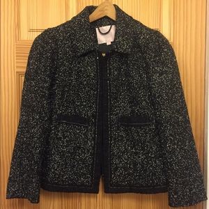 Rebecca Taylor Boucle Coat with Chain Detail
