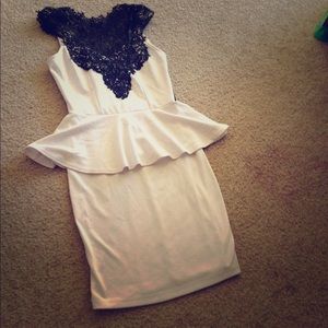 Black and white mini dress