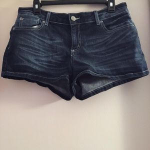 Distressed Blue Denim Short Shorts