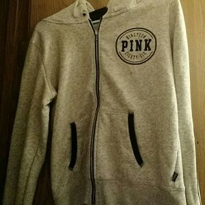 Pink lightly used sweatshirt in grey
