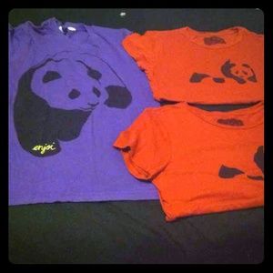 3 enjoi panda shirts.