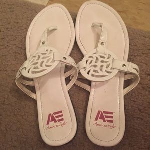 White AE sandals