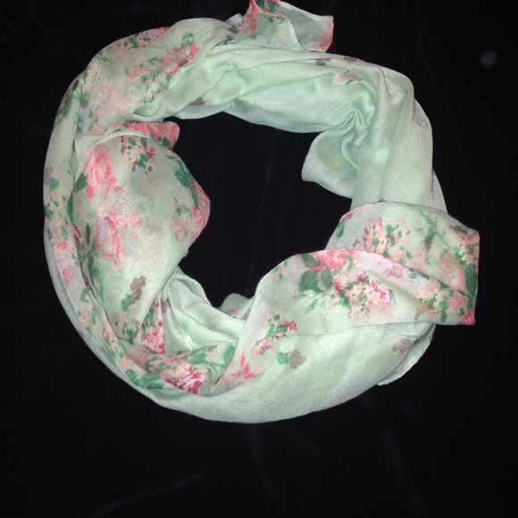 Floral teal scarf
