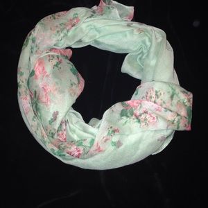 Floral teal scarf