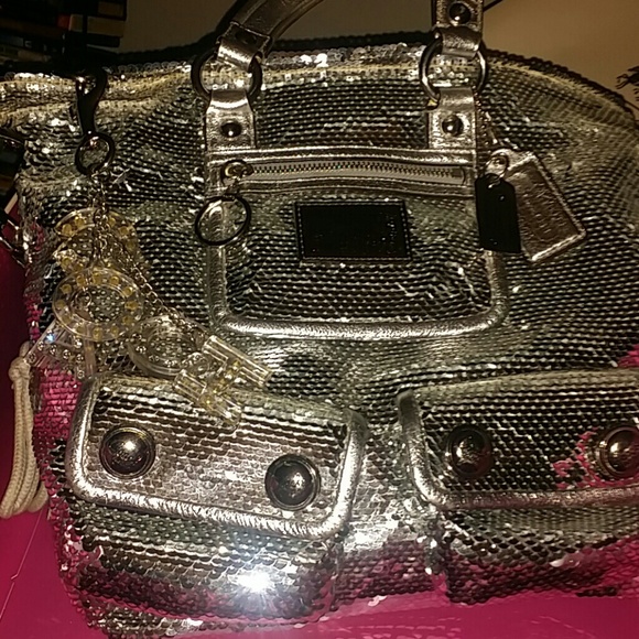 Limited Edition Silver Sequin Coach Bag..MUST GO - Picture 2 of 4
